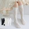 Lace Thin Calf Sock for Kids Girl Simplicity Chic Floral Heart Children's Sock Nylon Elastic Mesh Breathable School Sock