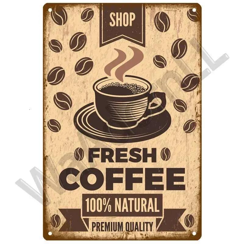 Vintage Metal Tin Sign for Coffee Kitchen Bar Decor, Retro Wall Art Plaque, Iron Painting Poster 26T0104 26T0104