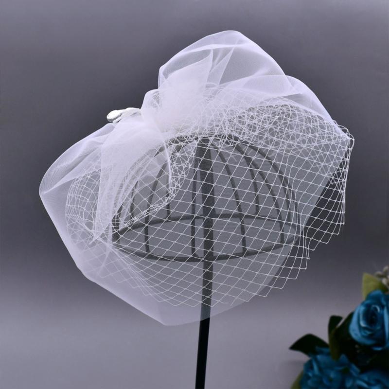 Double Layer Tulle Wedding Veil Adjustable Comb Lightweight Bridal Face Cover For Dresses