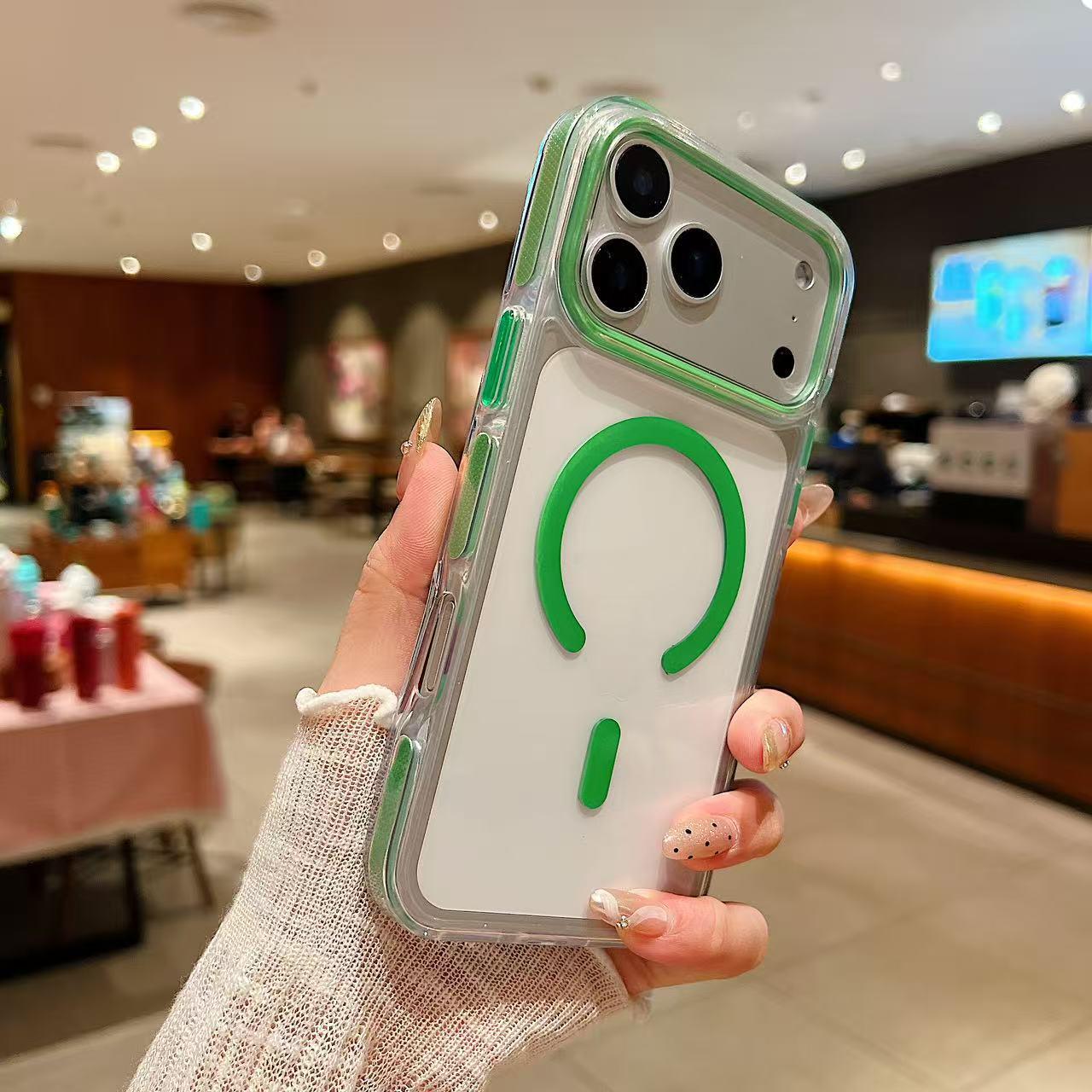 

Compatible with Apple iPhone 17 Pro Max/16/15/14/13 Magnetic Ring HD Transparent Hard Case iPhone 15 Plus
