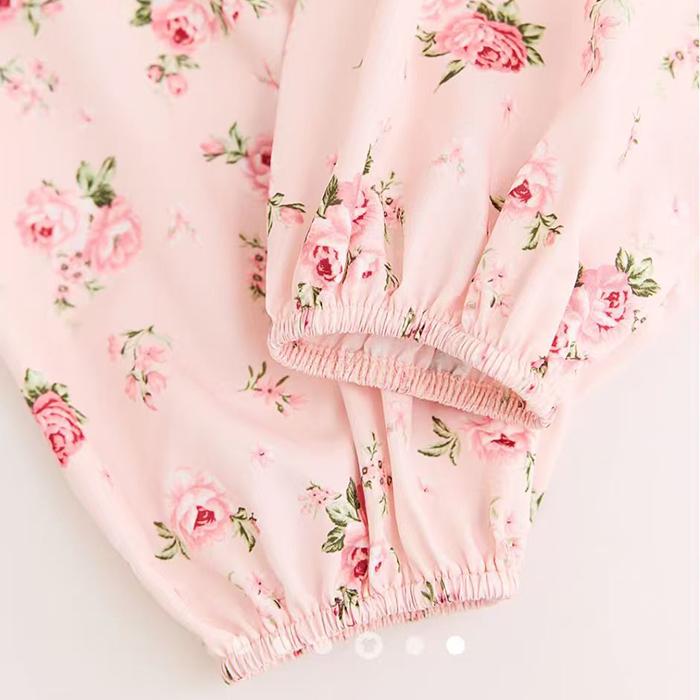 Ladies Spring Autumn Square Collar Sexy Bodycon Flower Printed Zipper Lace-Up Pullover Shirt Blouse Top