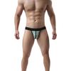 Striped Sexy Open Butt Underwear Jock Straps Briefs Thong Mid Rise Underpants