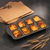 Durable Carbon Steel Bakeware for Home 8-Cavity Mini Loaf Baking Pan Set with 200Pcs Parchment Liners, Precut Unbleached Paper Nonstick Rectangle