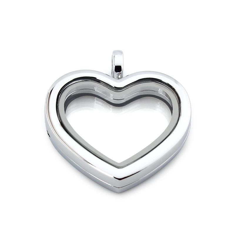 10pcs Heart Glass Living Memory Locket Magnetic Floating Charms Locket Medallion Necklace Pendant For DIY Women Jewelry Making