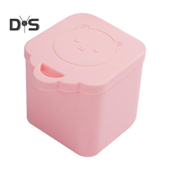 Silicone Bear Bunny Dips Containers Salad Dressing Container Condiment Snacking Box with Lids Food Safe Lunchbox Organizer for Kids