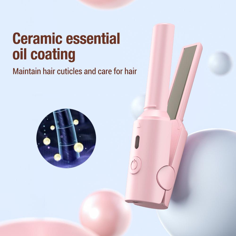 Mini Hair Straightener Curling Iron 2 In 1Dual-Use Splint Hair Perm Hairdresser Electric Curling Stick Straight Plate Clip