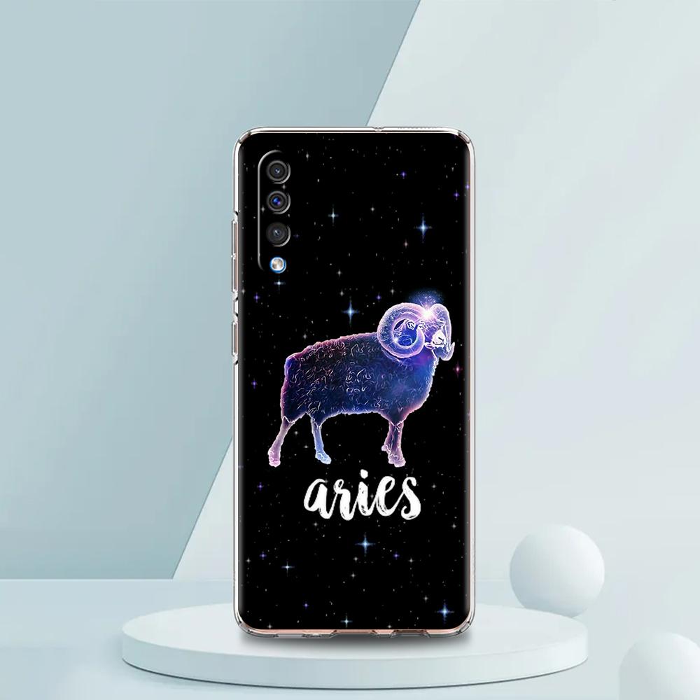 Constellation Virgo Aries Transparent Phone Case for Samsung Galaxy A16 A14 A12 A22 A24 A42 A02 A03S A06 A50 A20 A30 A40 Cover