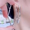 European & American Geometric Rhombus Hoop Earrings - Silver Needle, Versatile Fashion Accessory for Women