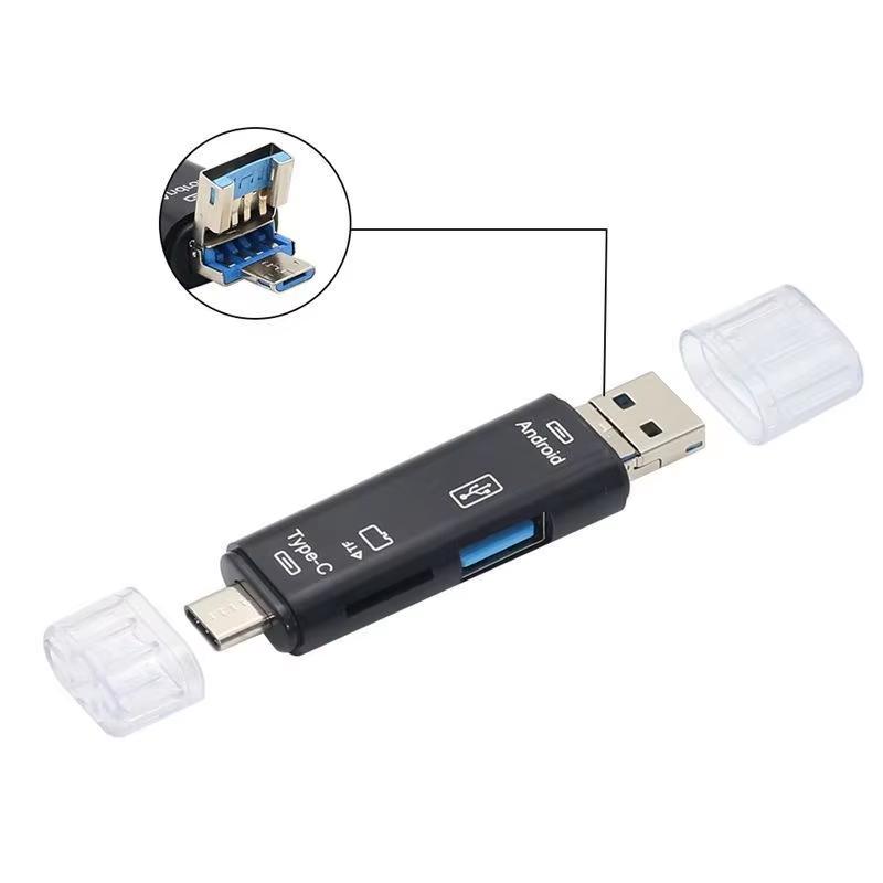 New 5 in 1 Multifunction USB 2.0 Type C USB Micro USB SD TF Memory Card Reader for Android Computer Dock OTG Type C Adapter 3