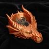 Dragon Head Organizer Tray & Candle Holder, 3D Printed Resin Decorative Dish for Keys, Jewelry, Earrings, Gothic Home Desk Entryway Decor