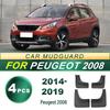 Car Tire Mudguard Splash-Proof Soft Rubber Mud Flap for 2014-2019 Peugeot 2008 Models
