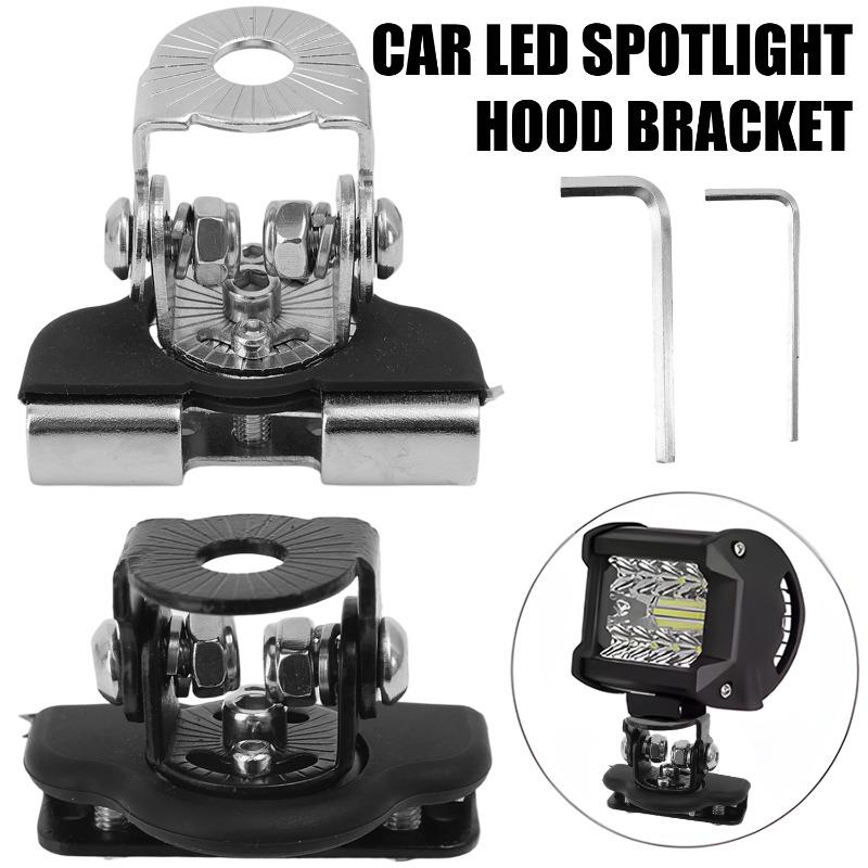 No Drill Hood Mount Bracket For LED Work Light Bar Universal Clamp Holder Ditch Pods Light For Car Truck SUV Offroad Accessories
