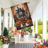 Welcome Halloween Haunted House Garden Flag  Double-Sided, Durable Polyester, Perfect for Yard & Outdoor Decor, Halloween Decorations Outdoor, Haunted