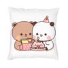 Romantic Mochi Cat Peach And Goma Square Pillow Case Home Decor Cushions Throw Pillow For Car Double-Sided Printing