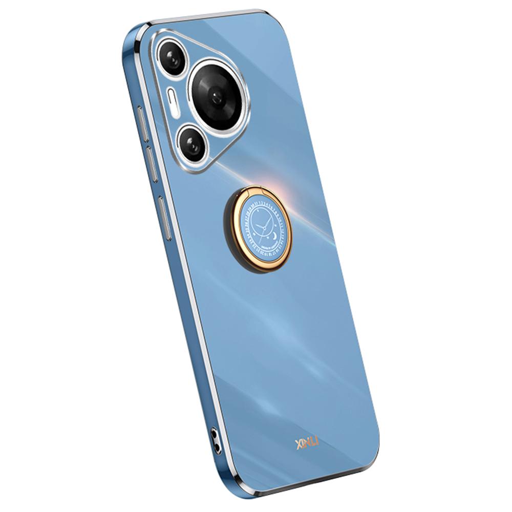 XINLI For Huawei Pura 70 TPU Case Anti-Drop Ring Kickstand Electroplating Phone Cover