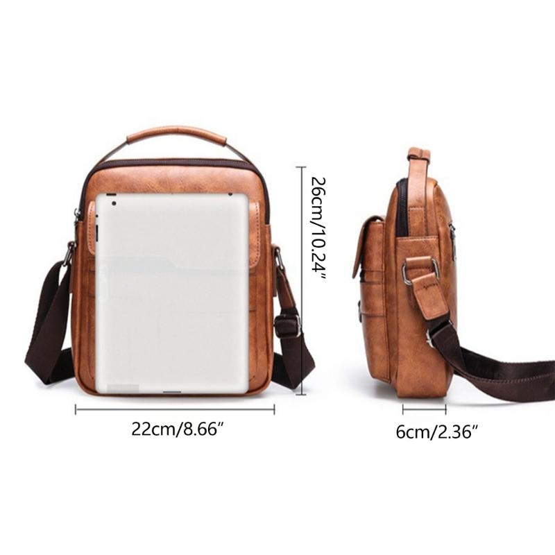 PU Leather Shoulder Bags for Men Crossbody Bag Travel Office Business Bag