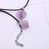 Irregular Amethyst Healing Natural Gemstone Necklace Irregularity Crystal Silver Chain Necklace Charms Pendant Necklace