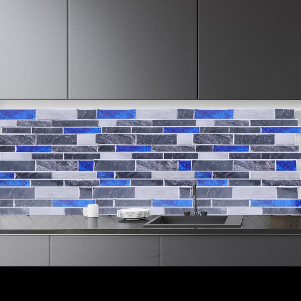 10 Pcs Bath Wall Stickers Home Decor Marble Pattern Tile Kitchen Bathroom Decorative