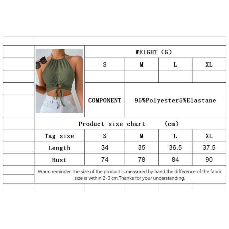Women's Clothing, 2025, Summer New Style, Sexy Camisole, Vest, Neck Hanging, Short Style, Exposed Navel, Outerwear