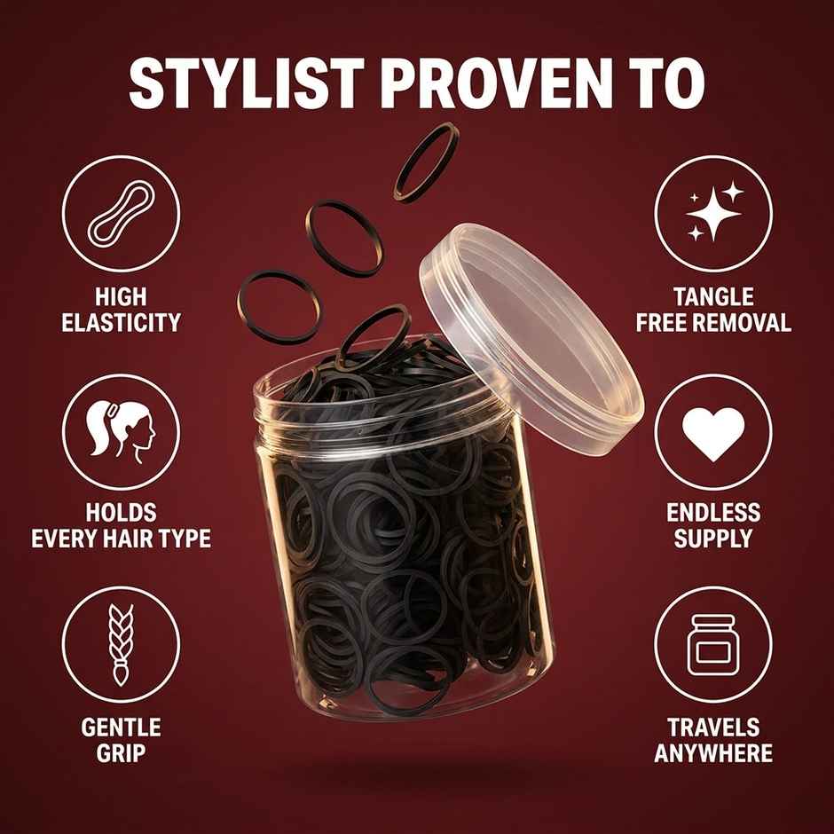 Small Elastic Hair Ties | Black