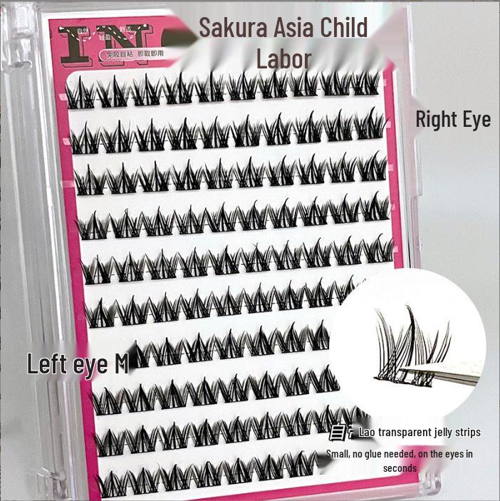 Ying Lier Natural Cluster Fox-Eye Eyelashes - Beginner-Friendly and Glue-Free