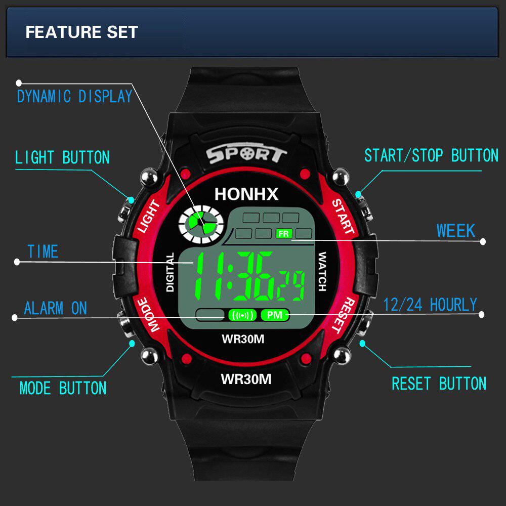 Fashion Watch Men Digital LED Analog Quartz Alarm Date Sports Wrist Watch waterproof luminous Watches Function