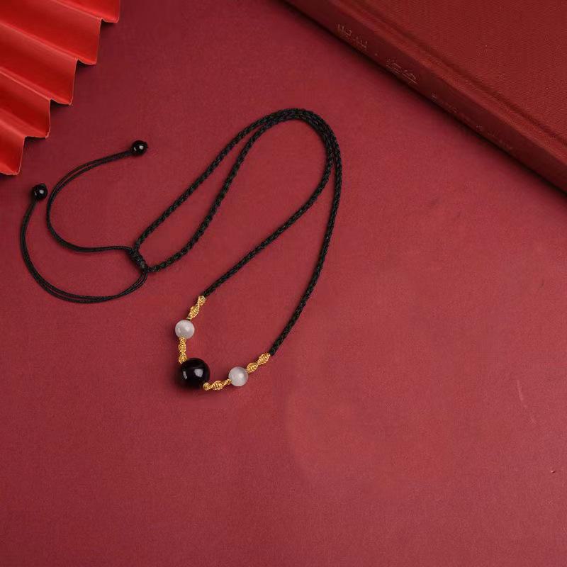 Retro Ethnic Double-Layer Pendant Necklace - High-End, Handmade, Light Luxury Design for Women