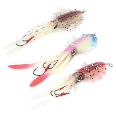 Fishing Squid Lure Octopus UV Luminous Squid Jigs with Hook Fishing Wobbler Bait Soft Lure