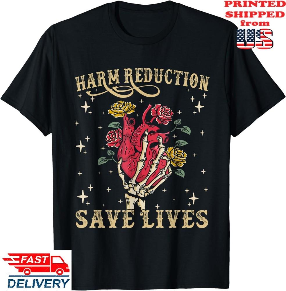 Harm Reduction Save Lives Skeleton Halloween T-Shirt, Unisex Tee Unisex T-Shirt XL