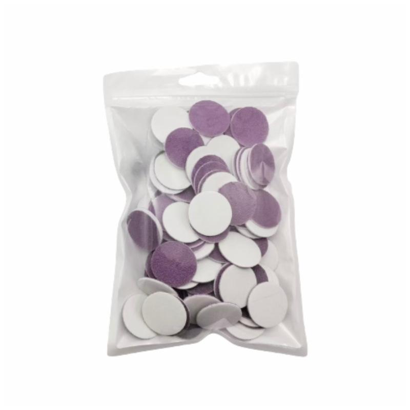 50Pcs Replaceable Self-Adhesive Nail Art Sanding Polish Paper Discs With Metal Nail Bearing For Manicure And Pedicure Repair