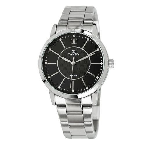 [TANDY] TANDY Signature Luxury Metal Crystal Men s Watch Black T-3915 FREE