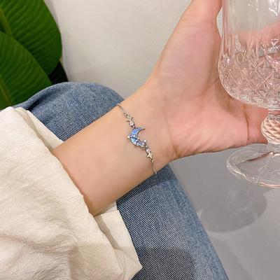 Blue Moon Star Bracelet Girls' Design Sense Niche Temperament Cold Wind Bracelet Pull-up Adjustable Jewelry