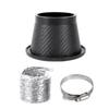 1Pcs Universal Car Front Bumper Admission Air Turbo Air Intake Pipe Kit Abs Turbine Inlet Kit Pipe Air Funnel Carbon Fiber Look