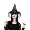 Women Witch Costume Accessories with Witch Hat Eye Mask Choker Necklace Earrings for Women Halloween Masquerade Cosplay