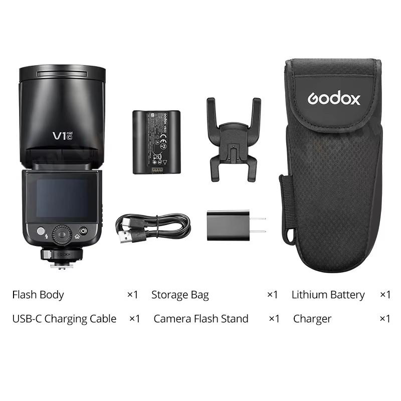 Godox V1MID TTL Camera Flash 55WS  Li-ion Round Head Wireless Speedlight for Canon Sony Nikon Olympus Fujifilm DSLR Cameras