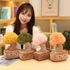 Lifelike Plush Fortune Tree Toy Stuffed Pine Bearded Trees Bamboo Potted Plant Decor Desk Window Decoration Gift for Home Kids
