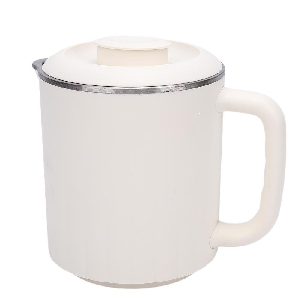 Portable Electric Kettle White 600ml Stainless Steel Interior Insulated Hot Water Kettle for Tea Coffee