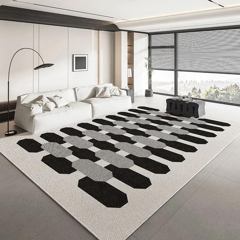 Geometric Decor carpets for living room Black White Light Luxury Rugs Decoration bedroom Non-slip Mat Large Area Rug tapis salon