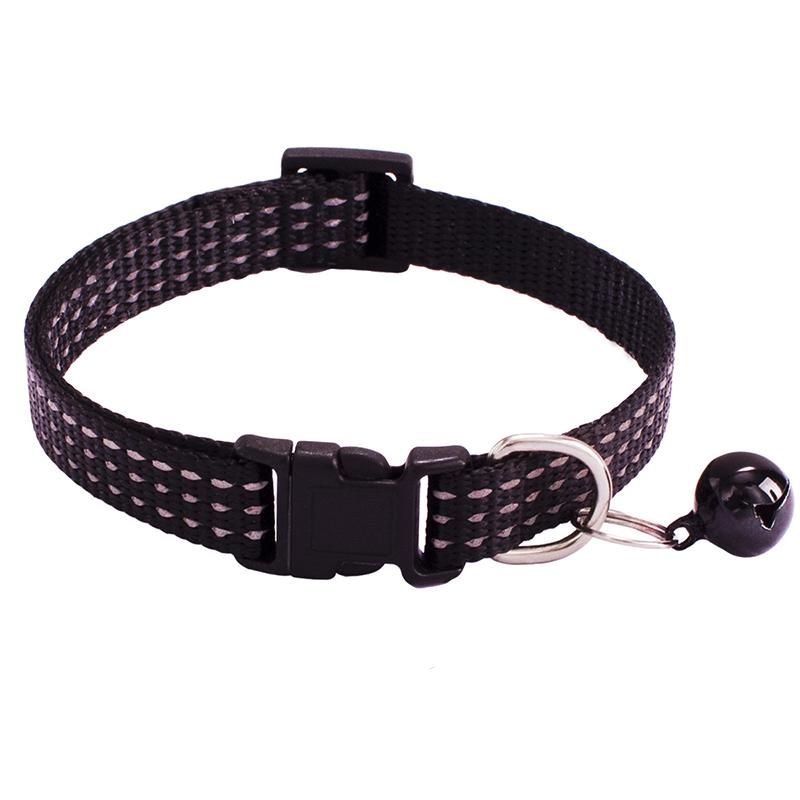 Adjustable Modern Airtag Pet Cat Collar Durable Nylon Belt Reflective Stripe Small Bell Solid Pattern Economically Priced for