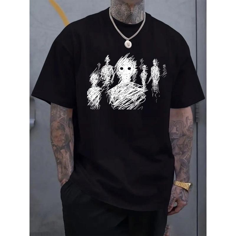 Men'S Top, Casual Short-Sleeve Round-Neck T-Shirt, Suitable for Summer And Spring, Men'S Summer Outdoor Clothing