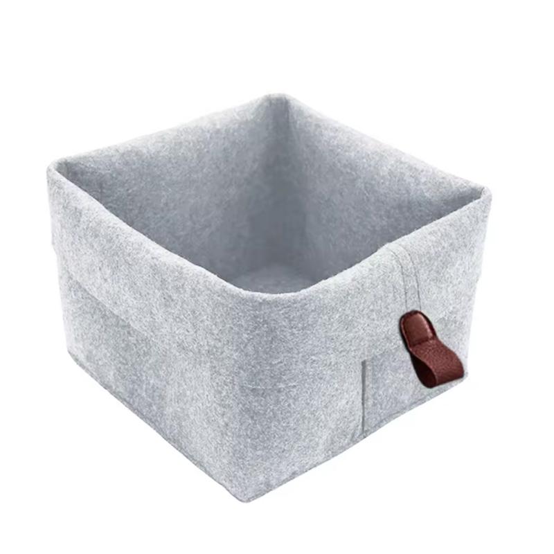Filz-Aufbewahrungskorb Schreibtisch-Organizer-Box Mehrzweck-Organizer Kleidung Zeitschriften-Aufbewahrung Schwarz Grau Heimdekoration