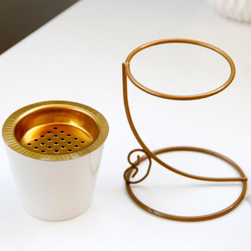 Keramik-Räuchergefäß, modernes goldenes Räuchergefäß