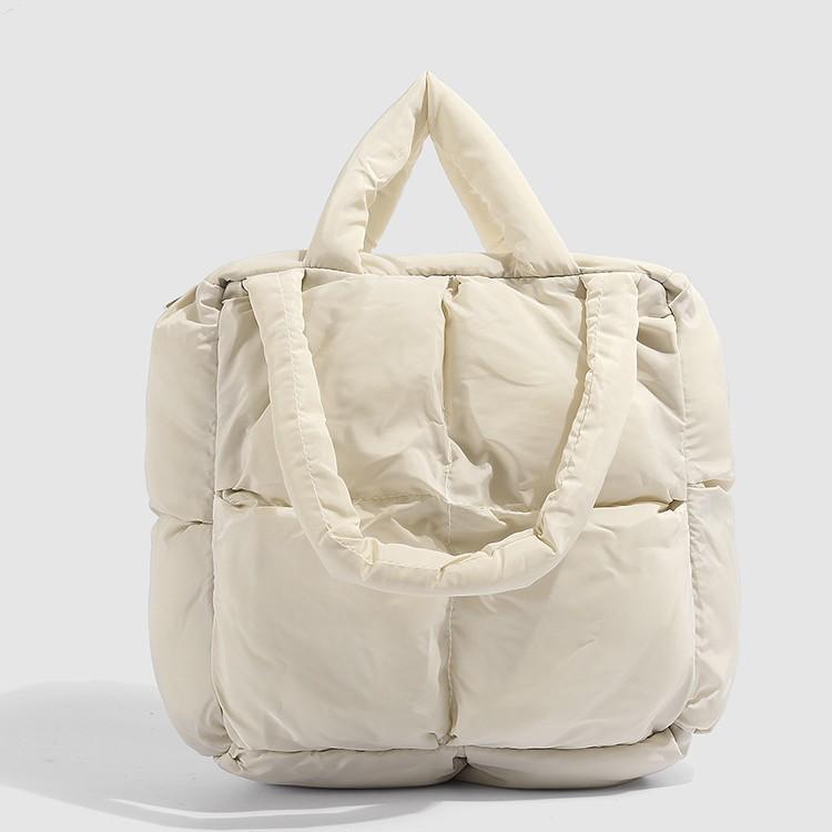 Elegant Quilted Soft Padded Large-capacity Tote Bag for Women, 2025 New Down Bag, Shoulder Bag, Tote Bag