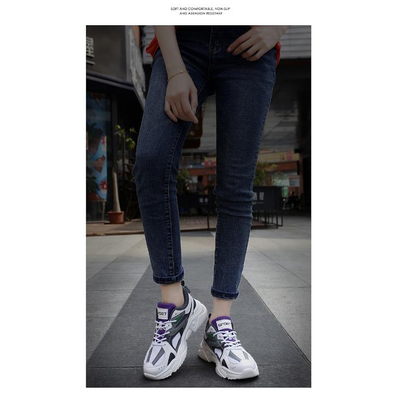 Summer Breathable Sports Shoes with Thick Sole and Increased Height for Women Breathable Small Size Women's Shoes