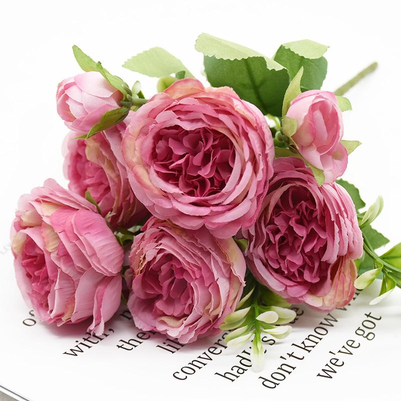 Artificial Flower Peony Bouquet Home Room Decoration Wedding Diy Festival Indoor Furnishings Scrapbooking Bonsai Gifts Accessori