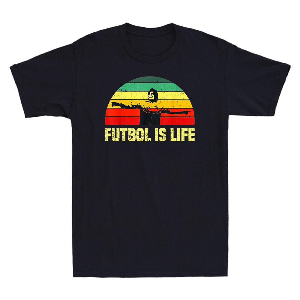 Futbol Is Life Men s T Shirt Vintage Gift For Football Soccer Lovers Fans Tee Unisex T-Shirt S