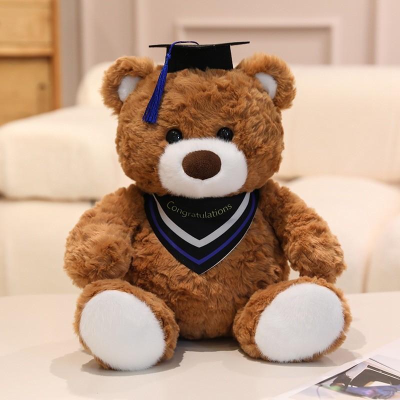 Teddy Bear Graduation Cap Plush Toy With Doctor Hat For Commemorative Gift
