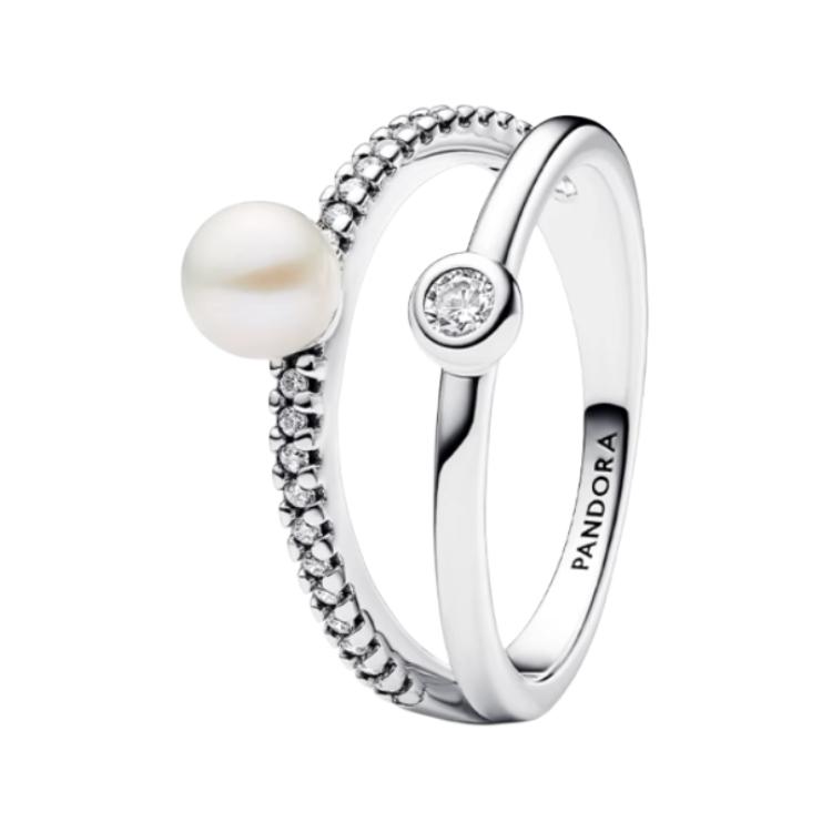 Pandora Inlaid Design 925 Silver Ring Women rings 193147C01 Box,56