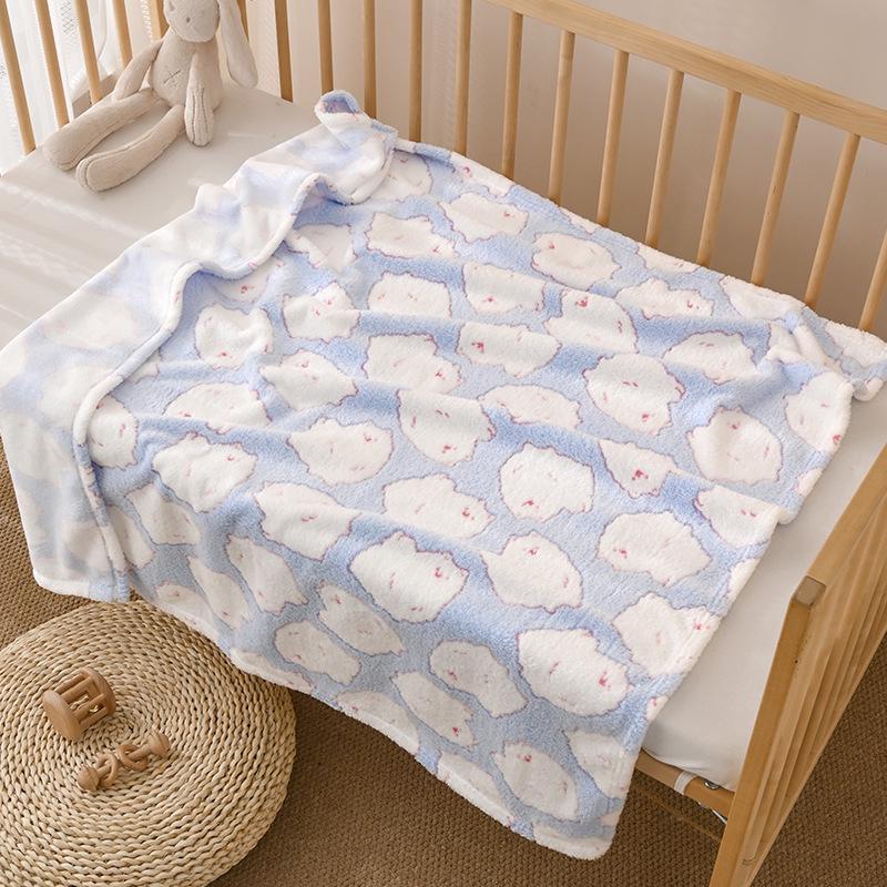 Ultra-Soft Quick-Dry Coral Fleece Baby Towel Blanket
