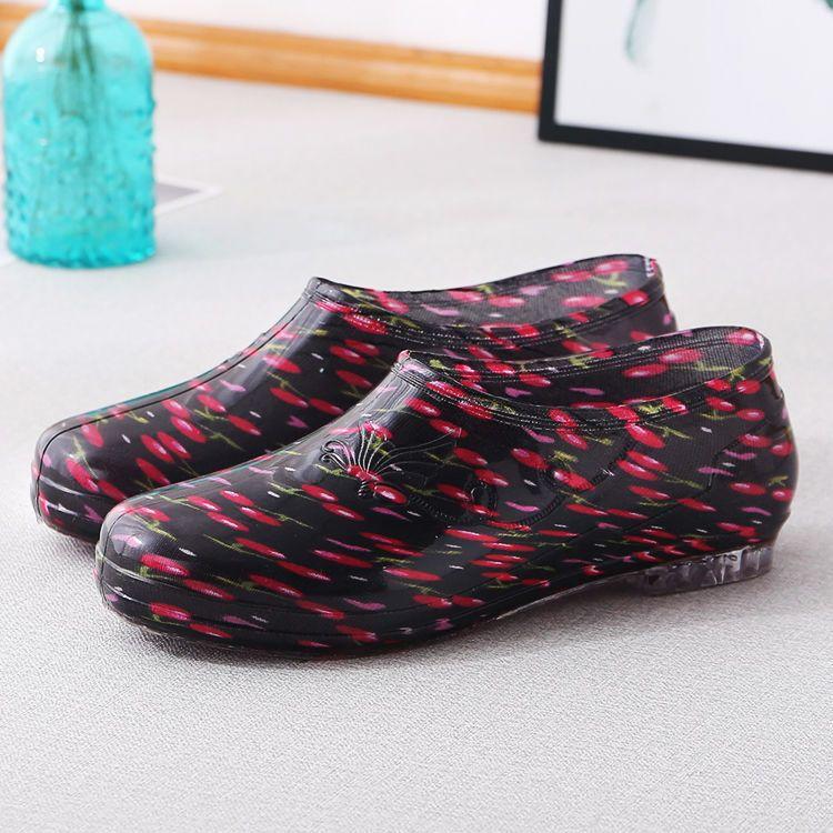 

Fashion winter rain shoes women s short tube velvet warm and non-slip low-top ingot adult rubber shoes women 36